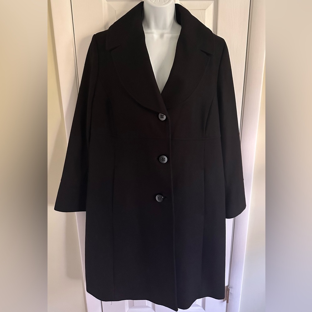 Jones New York Button-Up Wool Blend Walker Coat